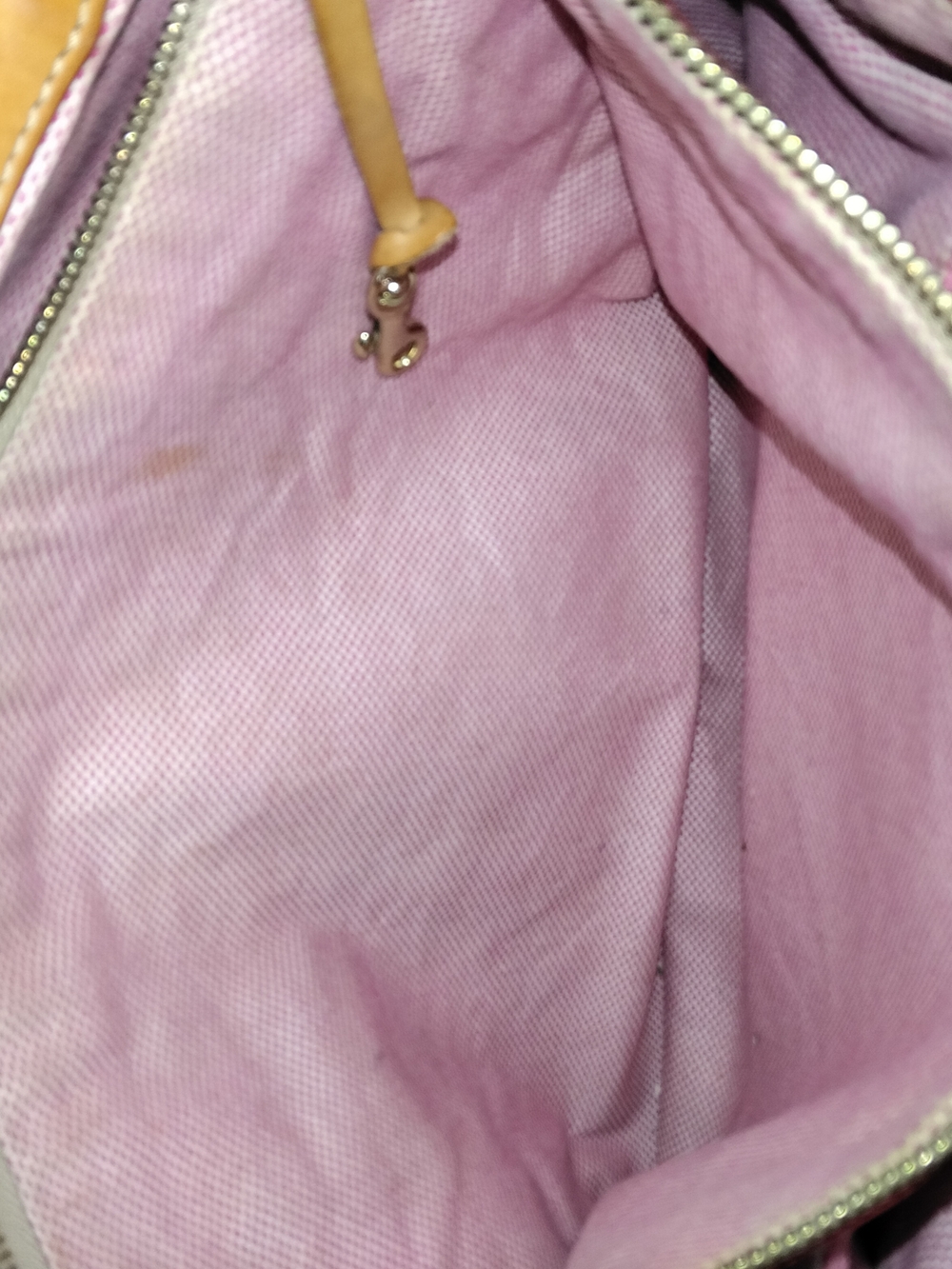 Dooney & Bourke Light Blue Logo Tote with Tan Leather Trim - Picture 4 of 15